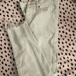 Levi's High Rise Matchstick Jeans in Light Mint 25